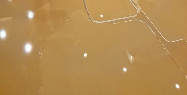 Resin covering the yacht deck.