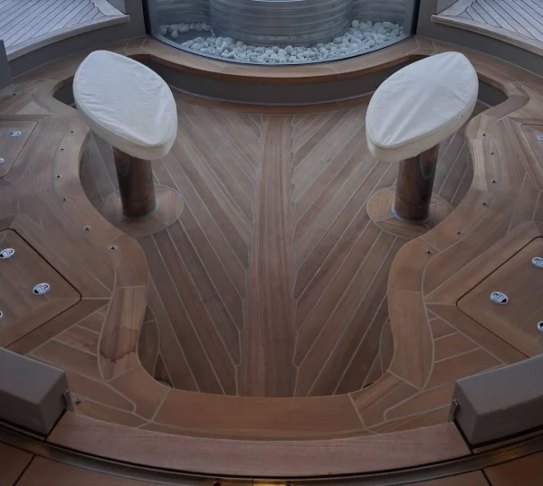 New yacht decking placed by Kreative Decks in a custom pattern.