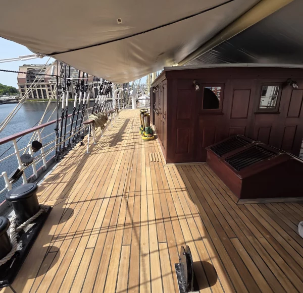 Duchesse Anne's yacht deck under maintenance by Kreative Deck.